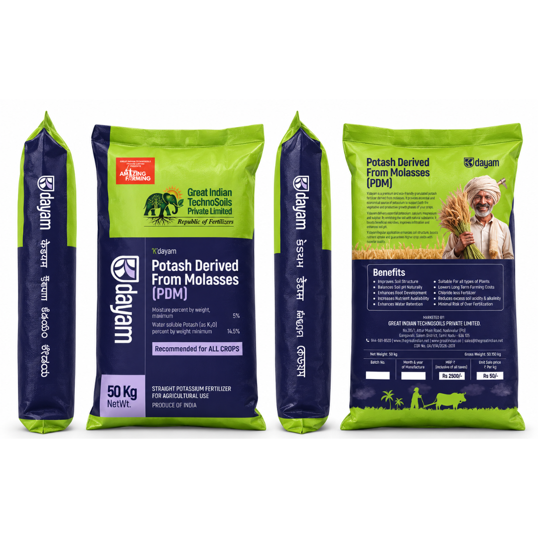 Potash Derived from Molasses (PDM) — Organic Potash Fertilizer - Great Indian TechnoSoils Pvt. Ltd.